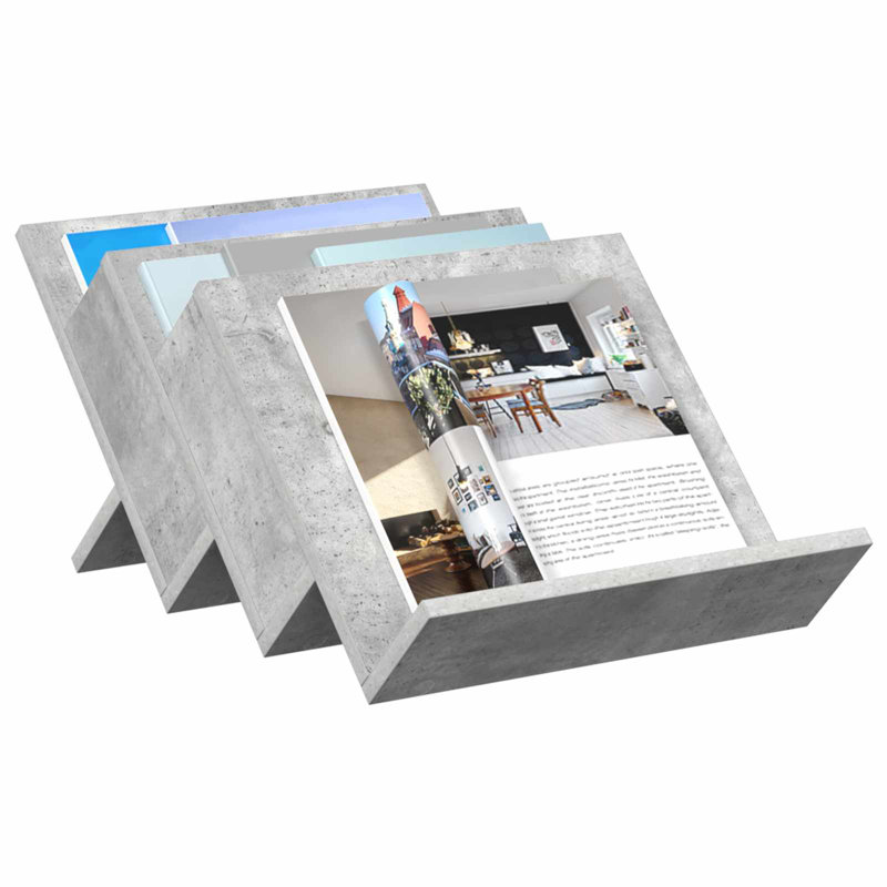 Wood Free Standing Magazine Rack, Grey