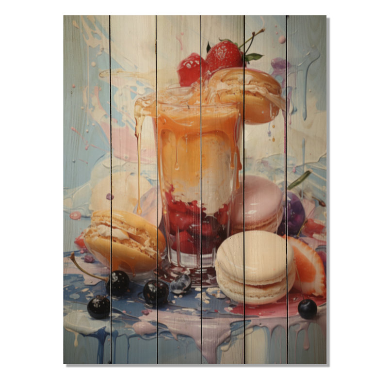 Dessert alimentaire Popart 8 sur bois, H 32 po x l 24 po x P 0,78 po
