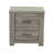 Rustic Light Grey Solidwood 2-Drawer Nightstand, 1pc Simple Bedroom Bed Side Table