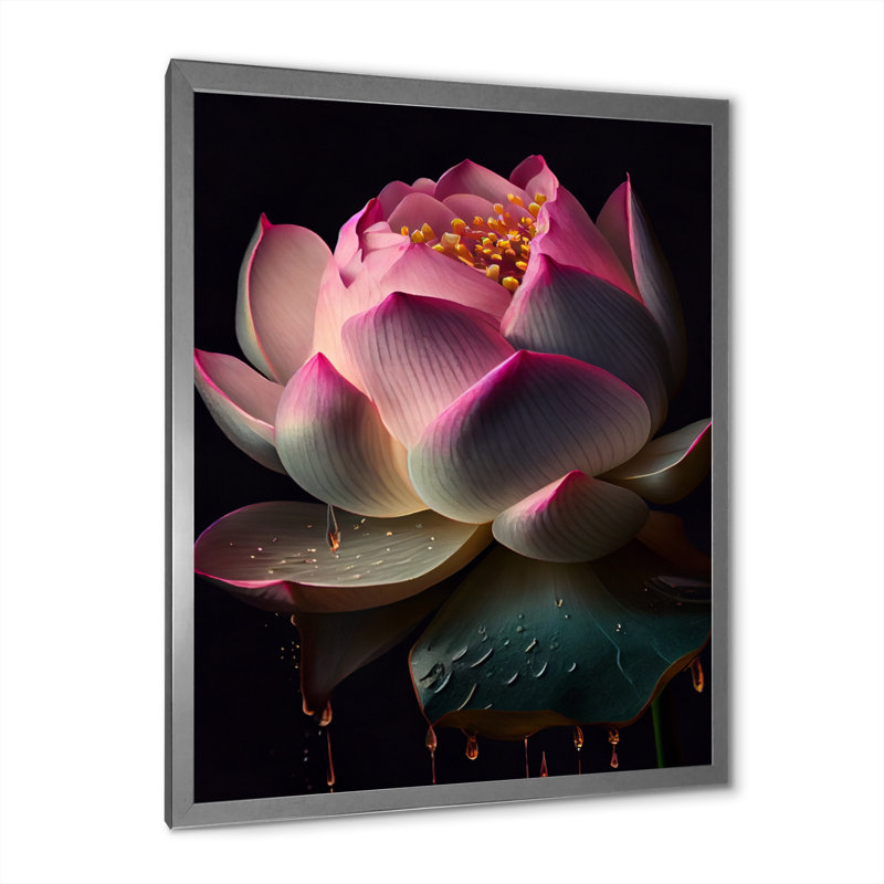 «Beautiful Blossoming Pink I» sur toile, Cadre simple argenté, H 40 po x l 30 po x P 1,5 po