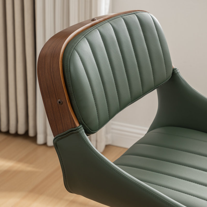 Tabourets de comptoir pivotants en similicuir, Vert, Tabouret de comptoir (siège d'une hauteur de 26,4