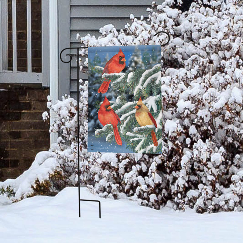 Drapeau de jardin Winter Cardinal Trio