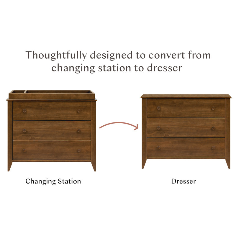 Sprout 3 Drawer Changer Dresser, Natural Walnut