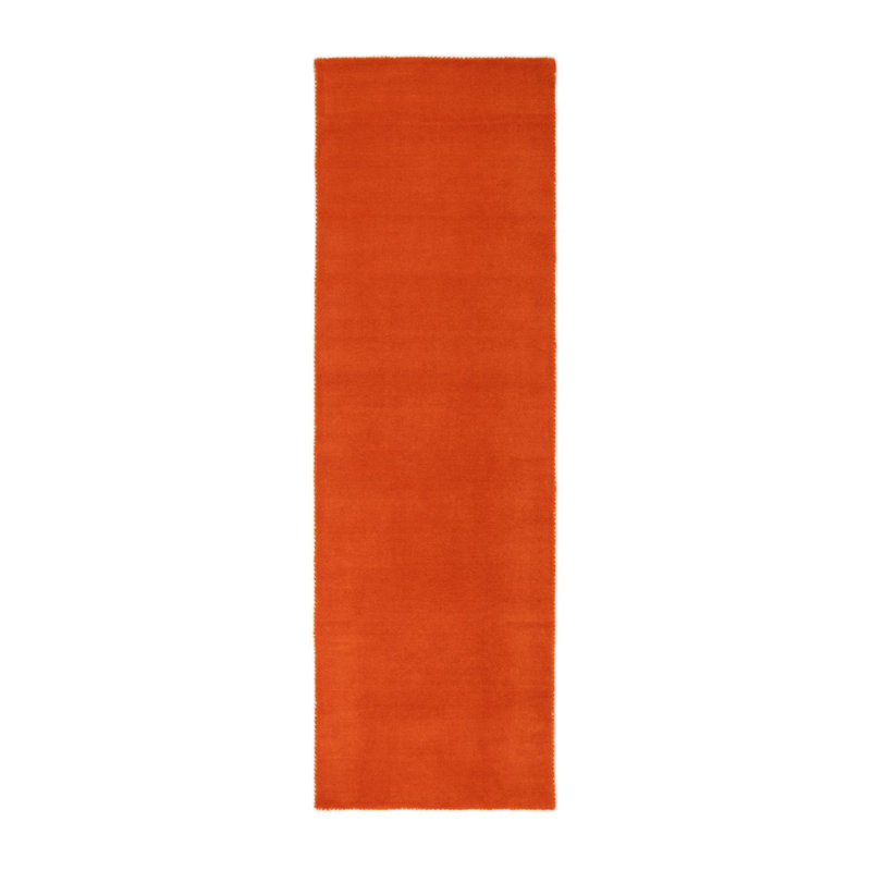 Solid Colour Wool Hand Woven Area Rug, Multi-coloured, Runner 75 x 200cm