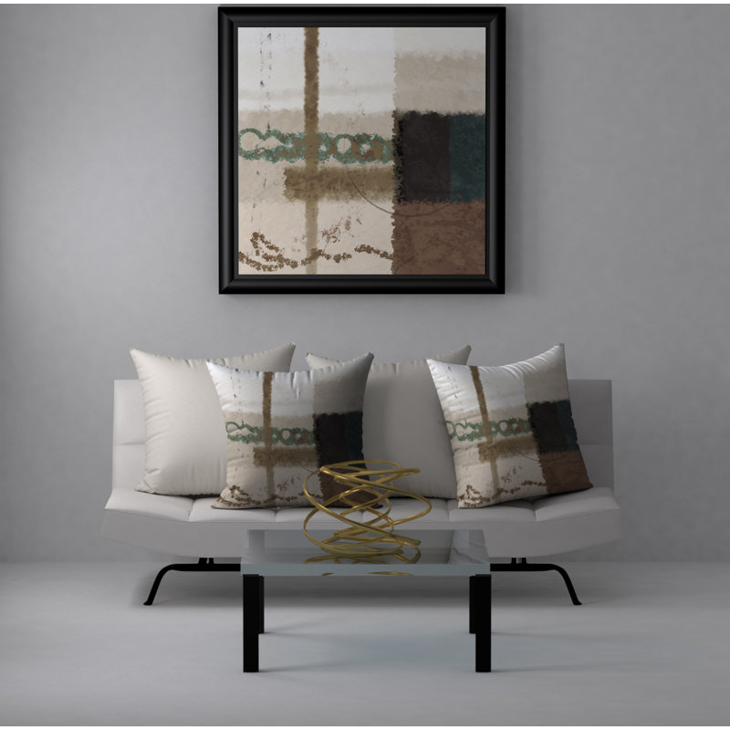 Abstract Reversible Throw Pillow, 18" x 18"
