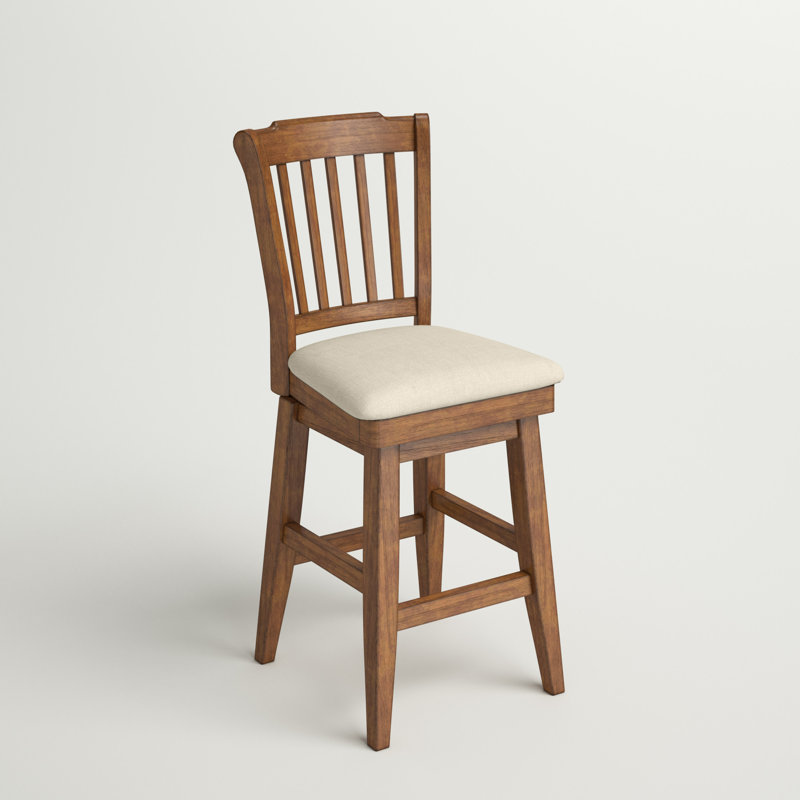 Tabouret pivotant Fortville, Chêne, Tabouret de comptoir (siège d’une hauteur de 24