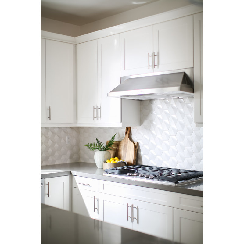 Hedron 4" x 5" Straight Edge Ceramic Singular Wall Tile, Fog