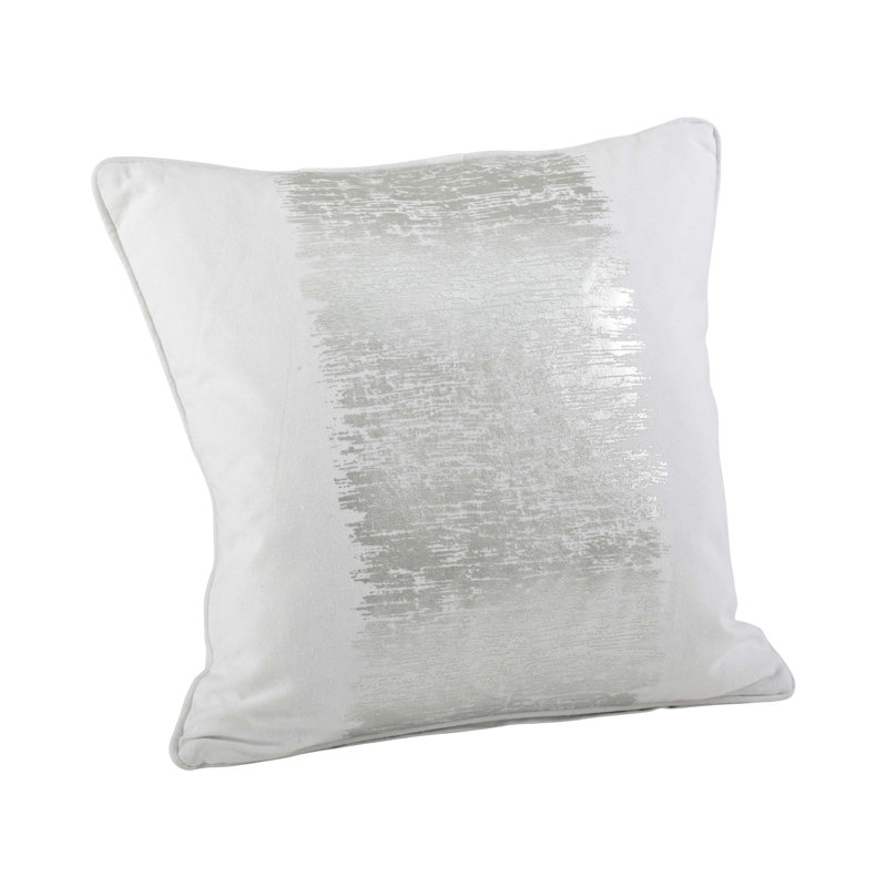 Agatha Square 100% Cotton Pillow Cover & Insert, Silver