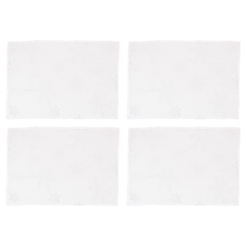 Evening Snowflake Collection Polyester No Pattern Rectangle Placemat