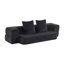 Ebern Designs Transformable Sectional Sofa Supportive Foam Fold-Out Bed, Compact Chenille Lounger for Small Spaces & Home Offices, black-2040411403