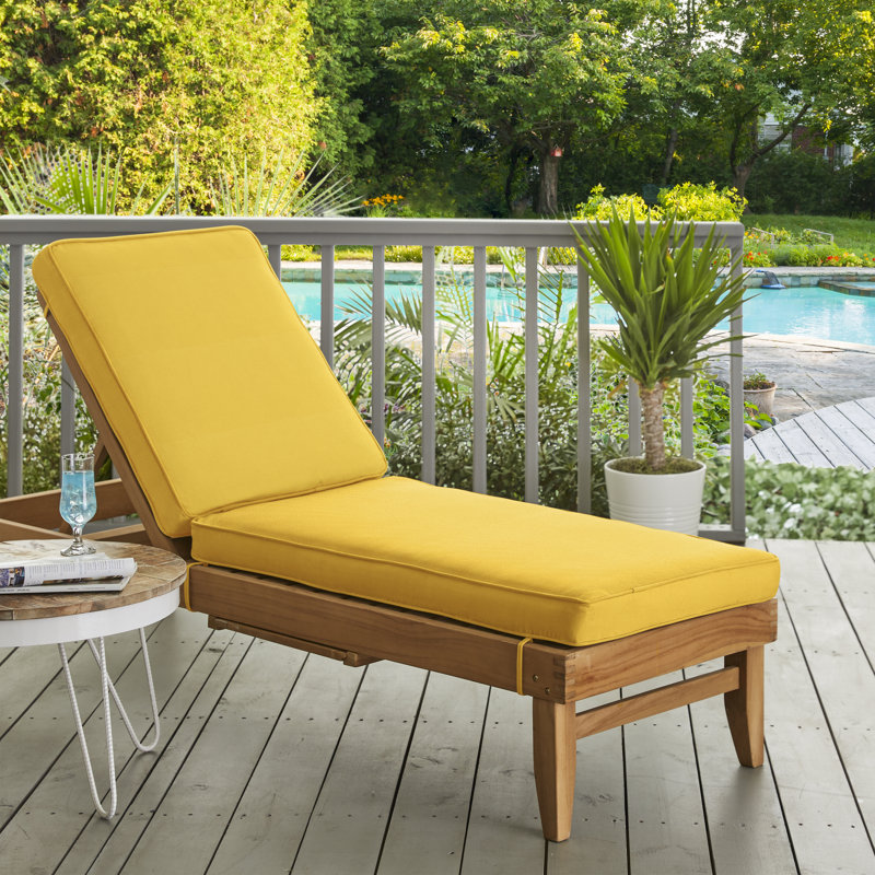 Coussin de siège / dossier d'extérieur Ricmod Sunbrella, H 3 po x l 24 po x P 73 po, Toile Sunbrella® jaune tournesol