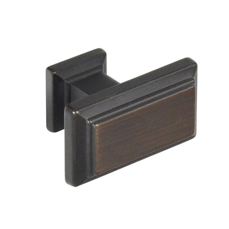 1.3" Length Rectangle Knob, Oil Rubbed Bronze