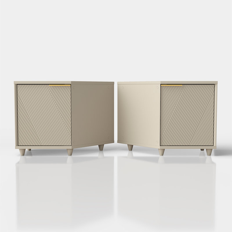 Meuble télé d'angle avec rangement Modern, Beige