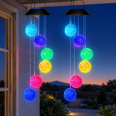 Solar Wind Chimes Outdoor Waterproof LED Hanging Wind Chime Light for Garden Decor Gifts for Mom Grandma