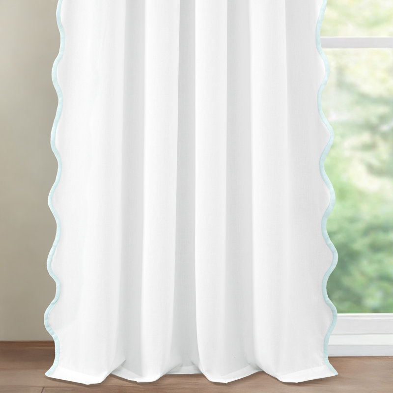 Coastal Chic Scallop Edge Window Curtain, Light Blue 52" W X 96" L, 52" W x 96" L, Light Blue