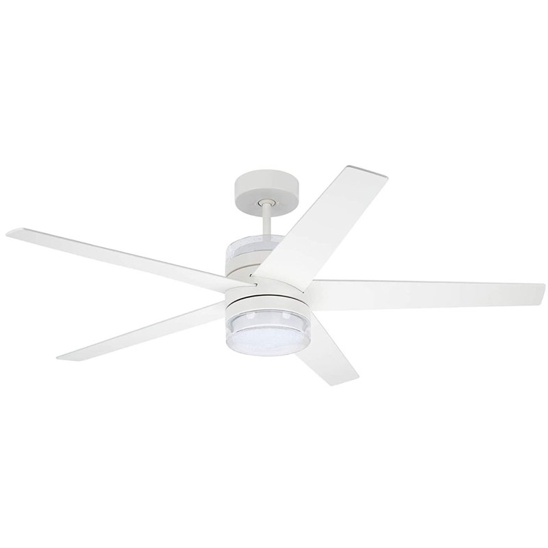 Dutta 52'' Ceiling Fan with LED Lights, Satin White