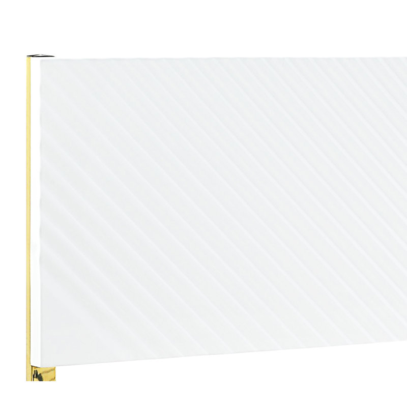 Lit Ek blanc ultrabrillant - pas de sommier tapissier, structure entièrement en k, motif à vagues, 39 lattes incluses, 4 pieds en métal, capacité de 660 lb pour supporter le poids avec un ressort de surface nécessaire, lattes, maximum