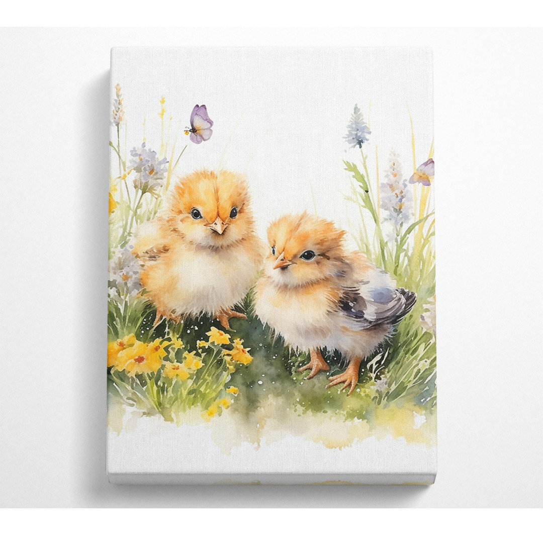 Chicks In The Geass Aquarell - Leinwanddrucke auf Wrapped Canvas