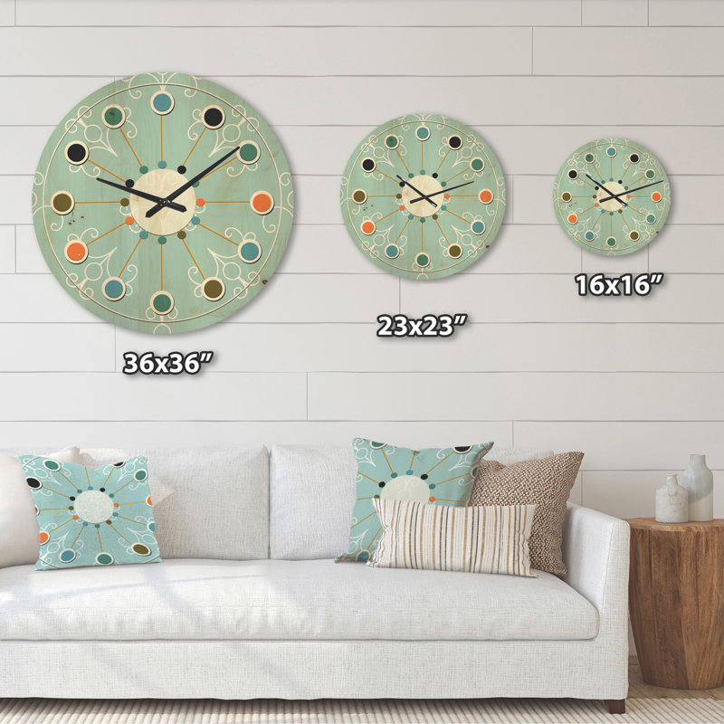 Horloge murale turquoise, Grand