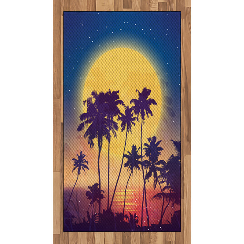 Tropical High Density Long Fiber Poly Threads Decorative Area Rug Carpet, Rectangle 2'7" x 5'