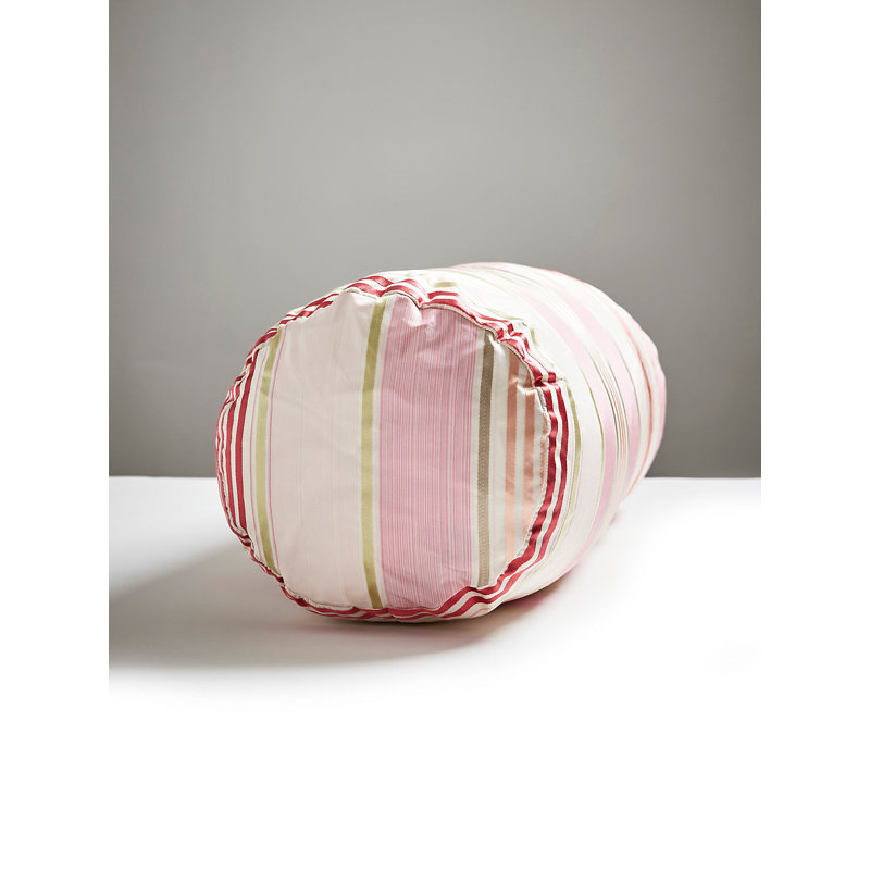 Charlotte Silk Bolster Pillow Cover & Insert, Blush