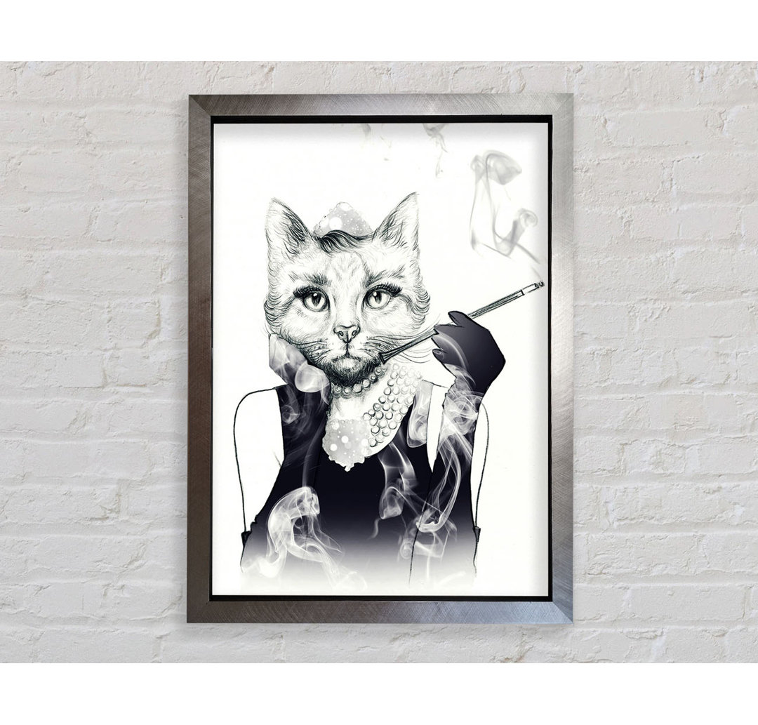 Audrey Hepburn Katze Gerahmter Druck Wandkunst