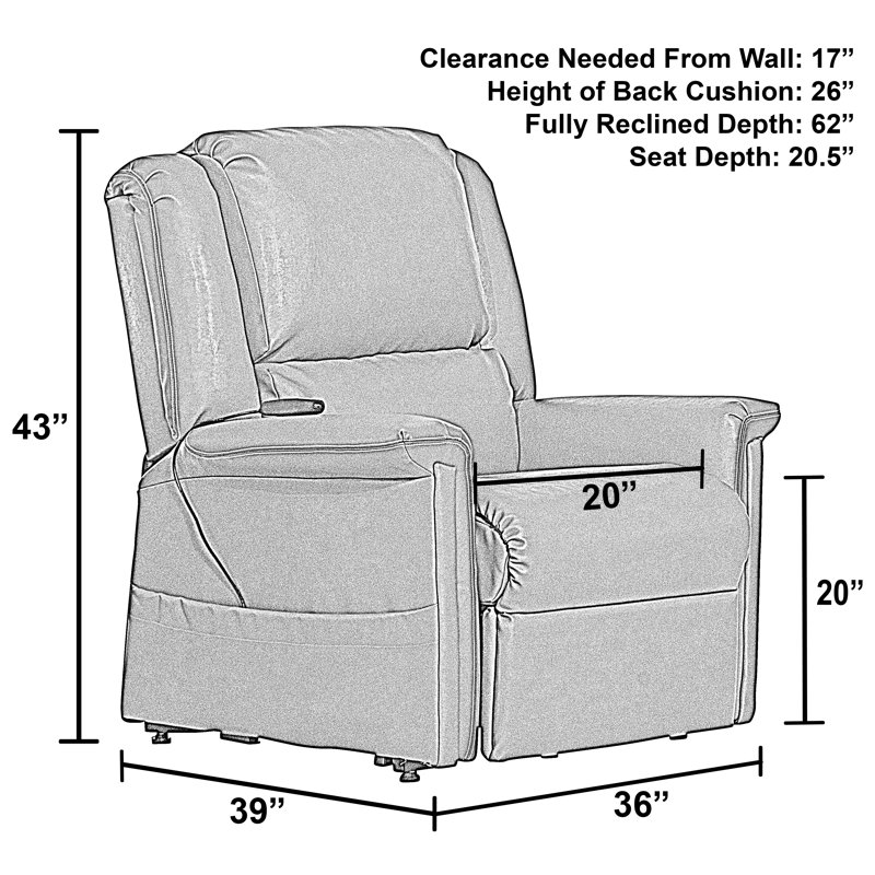 Fauteuil inclinable électrique en polyuréthane désinfectable Huggard, 100% polyester brun