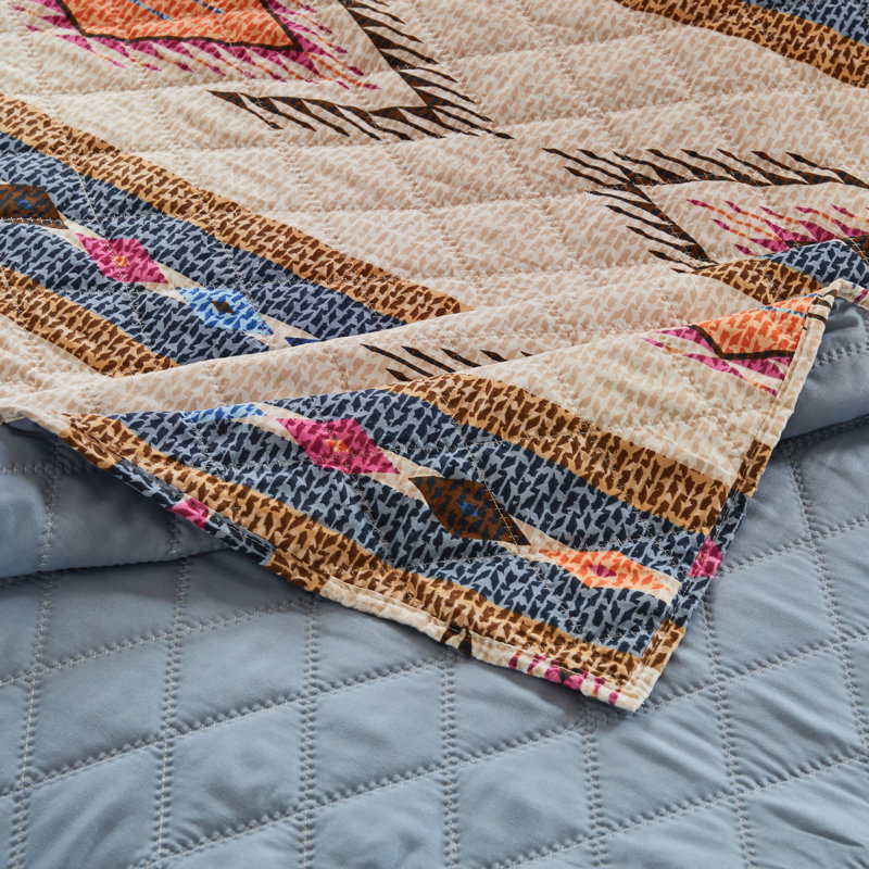 Ensemble de courtepointe très grand 3 pièces Greeny Home Fashions Cheyenne Spirit, 105 x 95 pouces