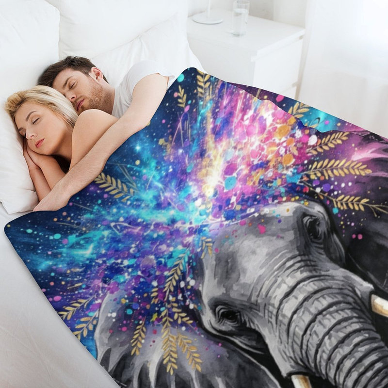 Jeté en flanelle Cosmic Elephant Luxury, 30 po x 40 po