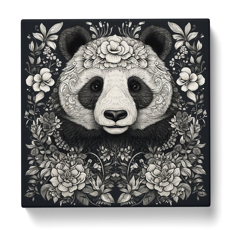 Panda Ornamental - Wrapped Canvas, 35cm H x 35cm W x 3cm D