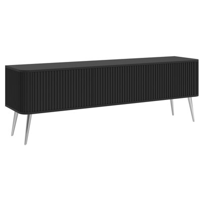 Ovarlo TV Cabinet with Fluted Design, Three-Door with Legs