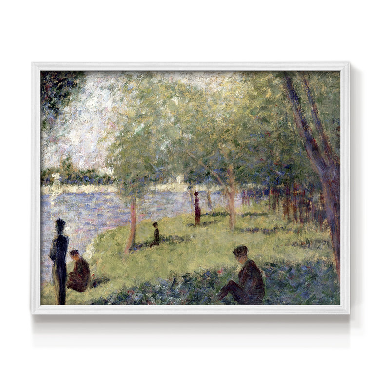 Étude pour dimanche sur la Grande Jatte - impression encadrée - réversible, H 11 po x l 14 po, Blanc