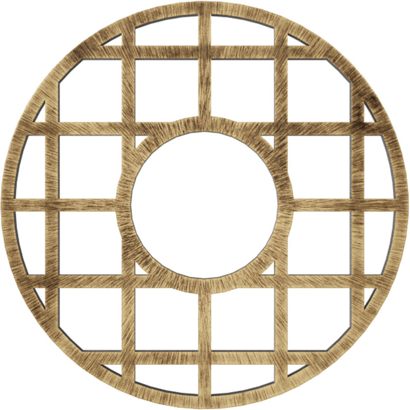 Médaillon de plafond 28 po x 28 po x 10 1/8 po x P 3/4 po O'Neal, H 28 po x l 28 po x P 0,75 po, Laiton antique