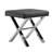 Pangea Home Modern Beverly Stool – Upholstered Faux Leather Seat with Polished Steel X-Base –Vegan Black Leather-1500473954