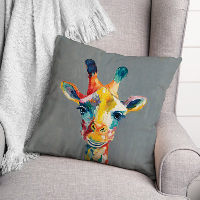 Housse de coussin pour l’extérieur à motif de girafe