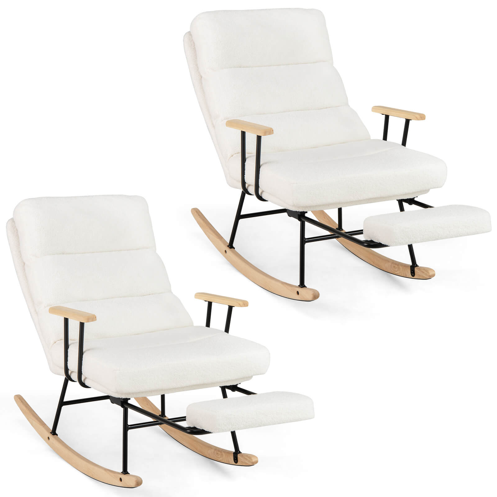 George Oliver 2 PCS Nursery Rocking Chair with 5-level Adjustable ...