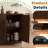 Sideboard Buffet Cabinet With Storage, Fluted Arched Storage Cabinet With Adjustable Shelf, Wooden Modular Coffee Bar, Modern Console Table For Living Room Kitchen Dining Room Entryway, Brown-1742158503