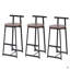Ensemble de 3 tabourets de bar avec chaises à dossier sans accoudoirs