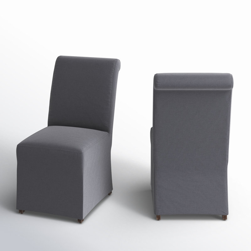 Sela 19.5'' H Cotton Upholstered Parsons Chair, Platinum Gray