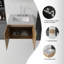 Meuble-lavabo suspendu avec lavabo, porte à fermeture douce et comptoir en marbre reconstitué-425256384
