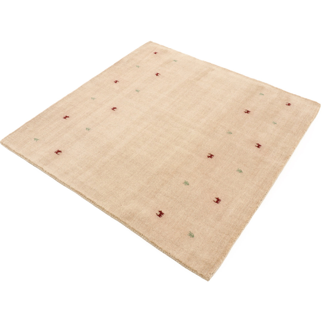 Gabbeh Uni Hand Woven Wool Beige Indoor Rug