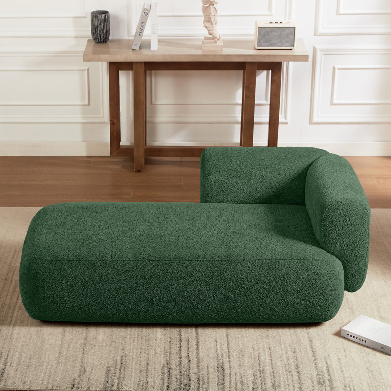 Chaise longue rembourrée Christinia, Orienté à gauche (vu de face), Vert