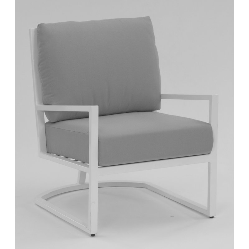 Eclipse Metal Outdoor Lounge Chair, Canvas Nutmeg, Gloss White