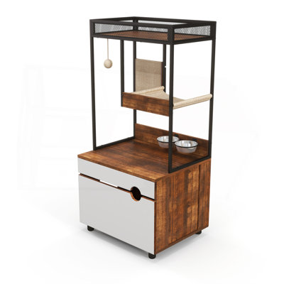 Cat Litter Box Enclosures With Cat Tree Tower, Cat Furniture ,Cat Cabinet