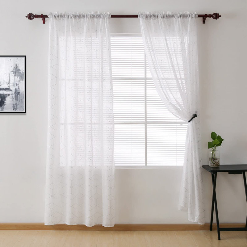Arwen Sheer Curtain, Black, 52" W x 84" L