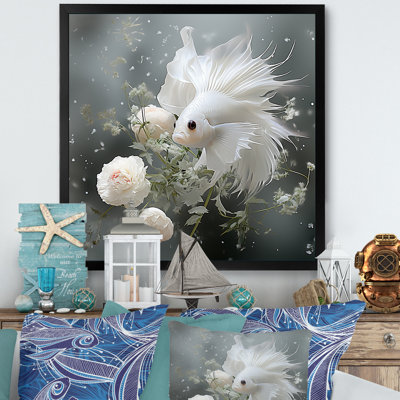 White Butterfly Fish Underwater Realm - Japan Wall Art
