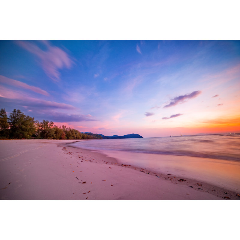 Beach And Tropical Sunset - Wrapped Canvas Print, 30cm H x 46cm W x 3.8cm D