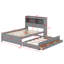 Lit plateforme avec lit gigogne, tiroirs et prises USB-107245760