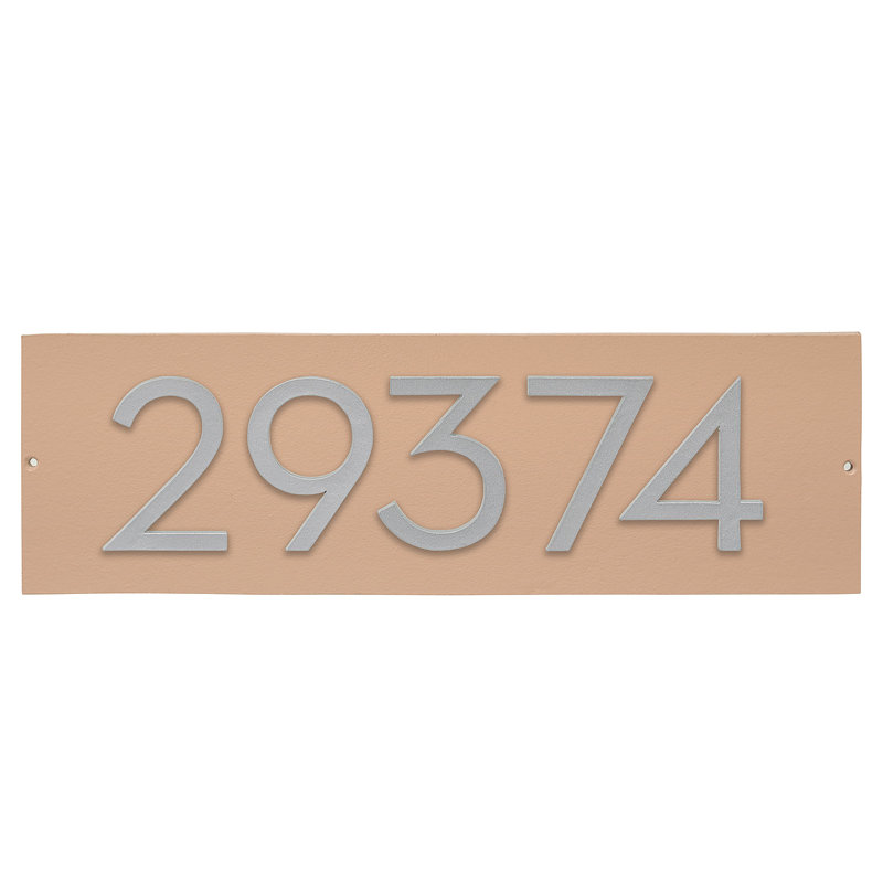 Plaque d’adresse murale sur 1 ligne flottante, Taupe, Argent, Oui
