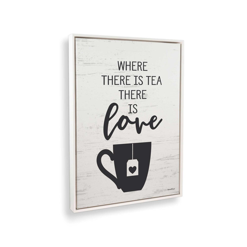 «Where There is Tea» par Art texturé, L 24 po x H 32 po, Toile avec cadre, Blanc